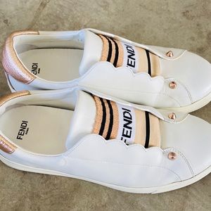Fendi white rose pink sneaker